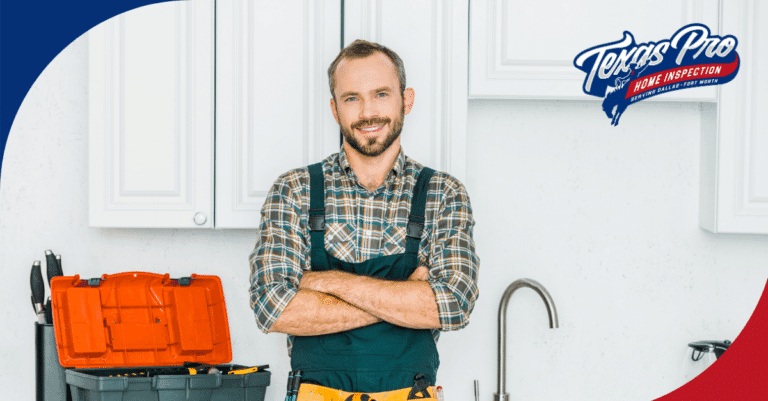 Confident home inspector ready with tools for a thorough inspection in the kitchen setting.