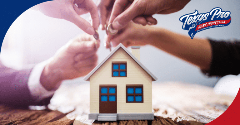 Hands contributing coins around a model house