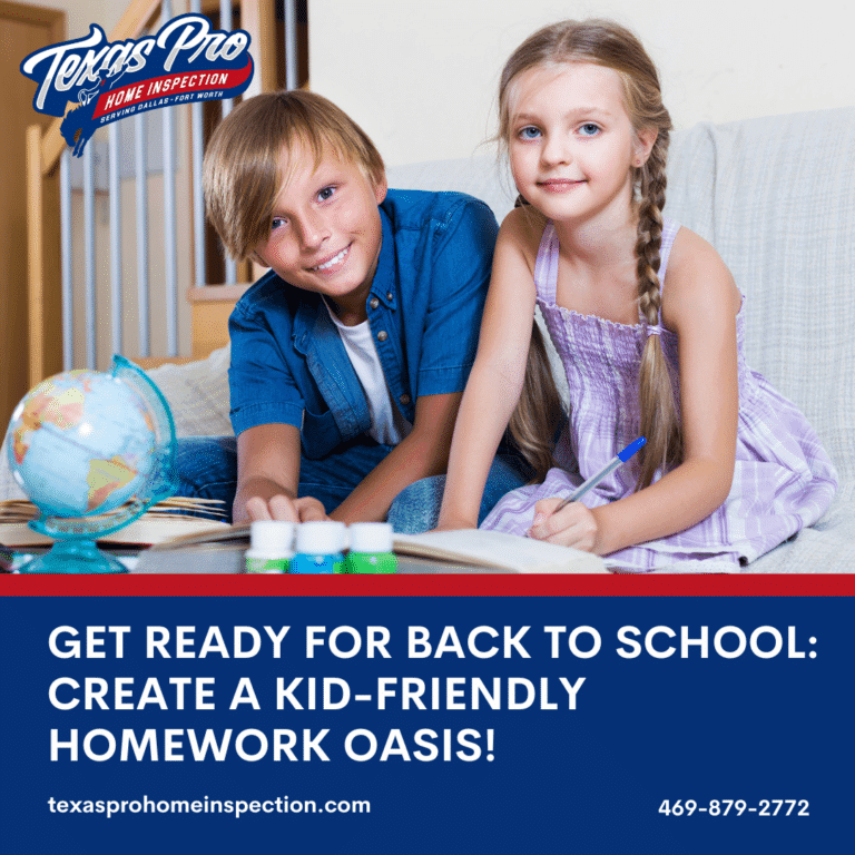 Two children sitting at a table with a globe, books, and school supplies, smiling and working on their homework in a cozy